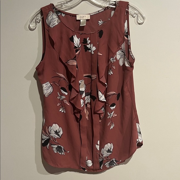 LOFT Floral Ruffle Blouse - Picture 3 of 4